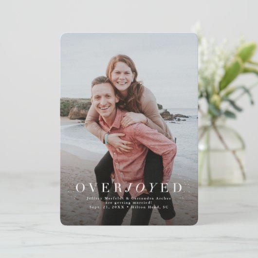 Überglückter Urlaub mit Foto Save the Date (Stehend Vorderseite)