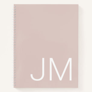 Übergroße monogrammierte Initialen Rosa Notizbuch