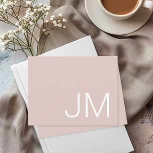 Übergroße monogrammierte Initialen Rosé Mitteilungskarte