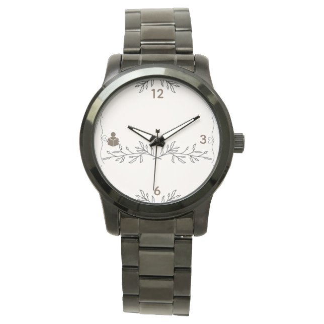 Übergroße schwarze Armbanduhr für alle (Vorderseite)