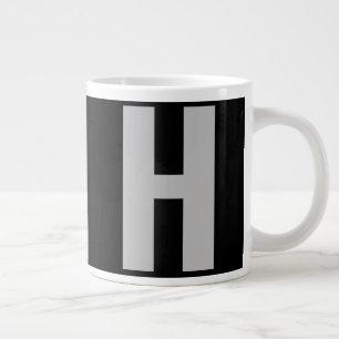 Übergroßer Monogramm-Buchstabe in Schwarz und Grau Jumbo-Tasse