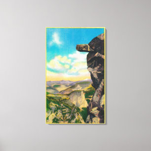 Überhängender Felsen am Gletscher PointYosemite, Leinwanddruck