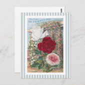 Überhaupt-Blühende Rosen-Vintage Kunst Postkarte (Vorne/Hinten)