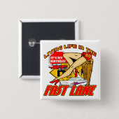 Überholspur-80. Geburtstags-Geschenke Button (Vorne & Hinten)