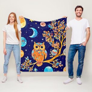 Überirdische Eulen-Kunst: Himmels Wunder Fleecedecke
