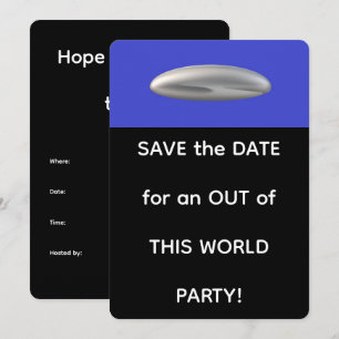 Überirdische Party SAVE THE DATE Einladung