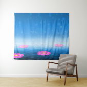 Überirdischer Fantasy-See mit schwimmender rosa Lo Wandteppich (Beispiel (Horizontal))