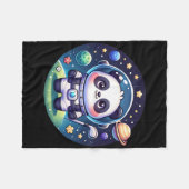 Überirdischer Golfer Panda Bär Astronaut Golf Fleecedecke (Vorderseite (Horizontal))