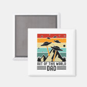 Überirdischer Papa, Alien Vatertag Magnet (Vorderseite/Rückseite)