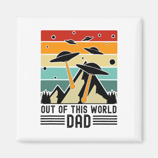 Überirdischer Papa, Alien Vatertag Magnet (Vorne)