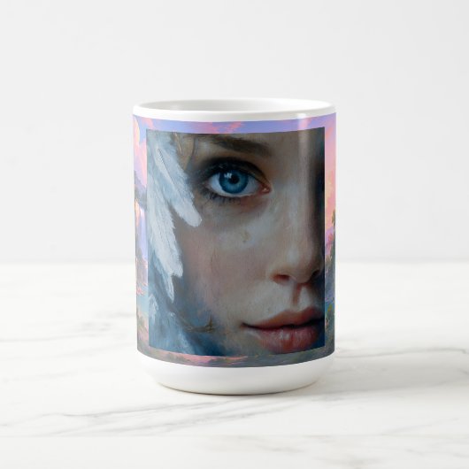 Überirdisches Engelporträt Kaffeetasse (Mittel)