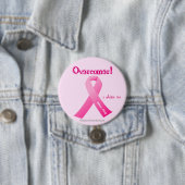 Überkommen! Pink Ribbon Brustkrebs Bewusstsein Button (Beispiel)