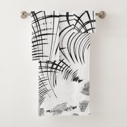 Überkreuzte graue Linien erinnern uns an Zeichnung Badhandtuch Set (Insitu)