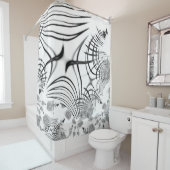 Überkreuzte graue Linien erinnern uns an Zeichnung Duschvorhang (Beispiel)