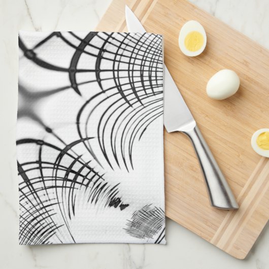 Überkreuzte graue Linien erinnern uns an Zeichnung Geschirrtuch (Viertel Falte)