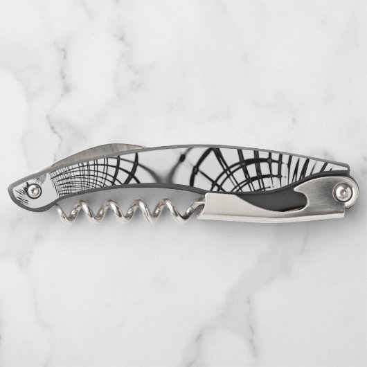 Überkreuzte graue Linien erinnern uns an Zeichnung Kellnermesser (Rückseite)