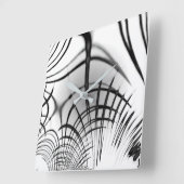 Überkreuzte graue Linien erinnern uns an Zeichnung Quadratische Wanduhr (Winkel)