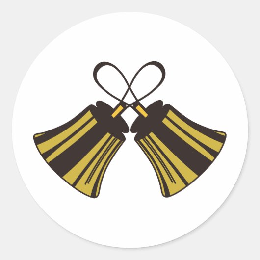 Überkreuzte Handglocken Runder Aufkleber (Vorderseite)