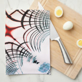 Überkreuzte Linien mit verschiedenen Farben im hel Geschirrtuch (Viertel Falte)