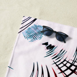 Überkreuzte Linien mit verschiedenen Farben im hel Strandtuch