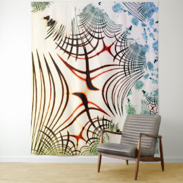 Überkreuzte Linien mit verschiedenen Farben im hel Wandteppich