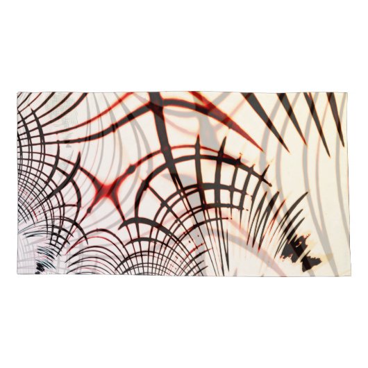 Überkreuzte Linien verschiedener Farben, heller Hi Kissenbezug (Rückseite-Links)