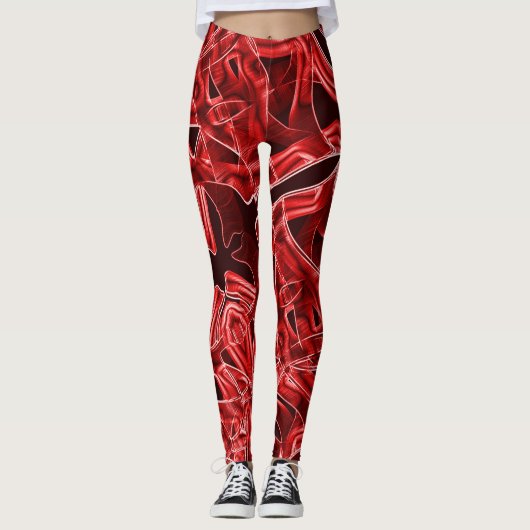 Überkreuzte und überlagerte Papierstreifen Leggings (Vorderseite)