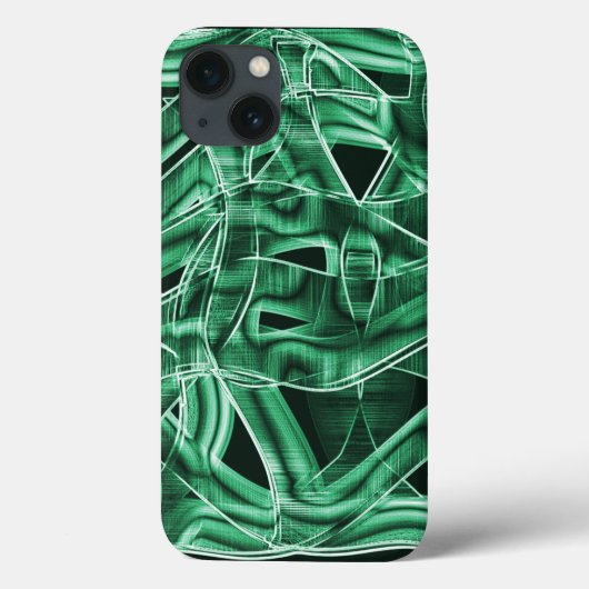 Überkreuzte und überlappende grüne Acrylbandaussch Case-Mate iPhone Hülle (Rückseite)