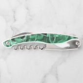 Überkreuzte und überlappende grüne Acrylbandaussch Kellnermesser (Rückseite)