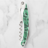 Überkreuzte und überlappende grüne Acrylbandaussch Kellnermesser (Vorderseite)