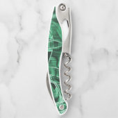 Überkreuzte und überlappende grüne Acrylbandaussch Kellnermesser (Rückseite)