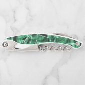 Überkreuzte und überlappende grüne Acrylbandaussch Kellnermesser (Vorderseite)