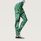 Überkreuzte und überlappende grüne Acrylbandaussch Leggings (Rechts)