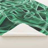 Überkreuzte und überlappende grüne Acrylbandaussch Sherpadecke (3/4)