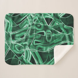 Überkreuzte und überlappende grüne Acrylbandaussch Sherpadecke