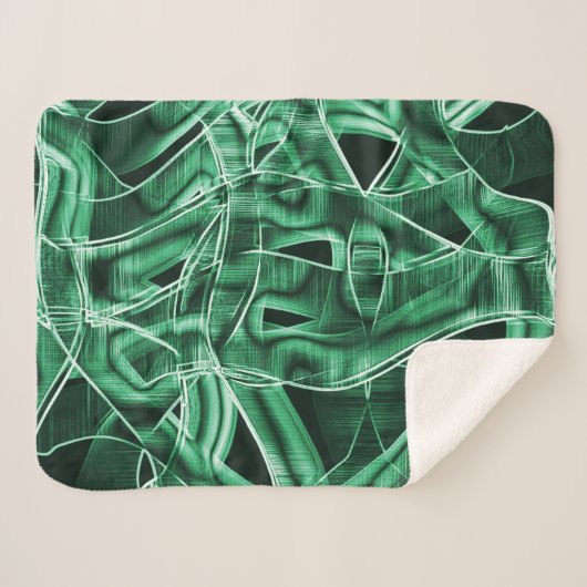 Überkreuzte und überlappende grüne Acrylbandaussch Sherpadecke (Vorderseite (Horizontal))