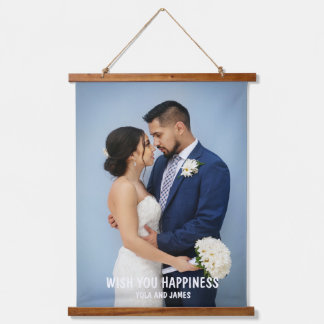 Überlagern des überlagerten Fotos von Wedding Part Wandteppich Mit Holzrahmen