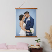 Überlagern des überlagerten Fotos von Wedding Part Wandteppich Mit Holzrahmen (Schlafzimmer)