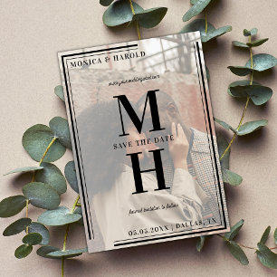 Überlagern von Fotos Modernes, großes Monogramm Ge Save The Date