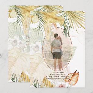Überlagern von Pampas Grass-FOTO Hochzeit speicher Save The Date