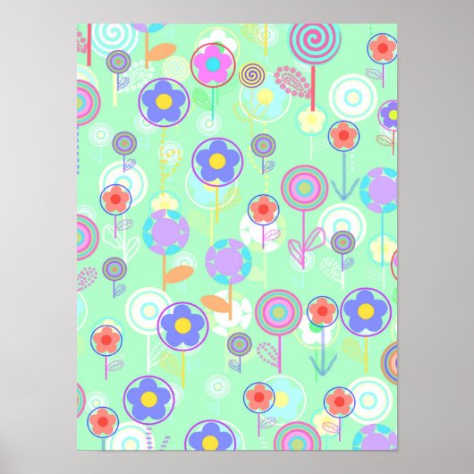 Überlagerte Blume Poster (Vorne)