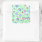 Überlagerte Blume Quadratischer Aufkleber (Tasche)
