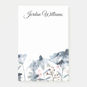 Überlagerte Gärten - Watercolor-Blumen Post-it Klebezettel