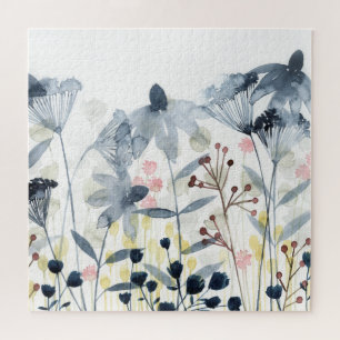 Überlagerte Gärten - Watercolor-Blumen Puzzle