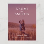 überlagerte Hochzeit speichern das Datum Postkarte (Vorderseite)