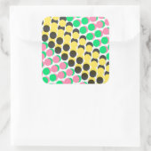 Überlagerte Punkte Quadratischer Aufkleber (Tasche)