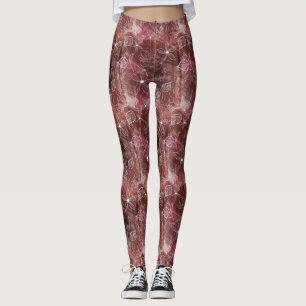Überlagerte rosa gemusterte Leggings Browns