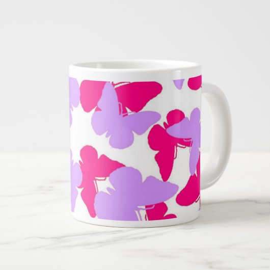 Überlagerte Schmetterlinge Jumbo-Tasse (Vorderseite Rechts)