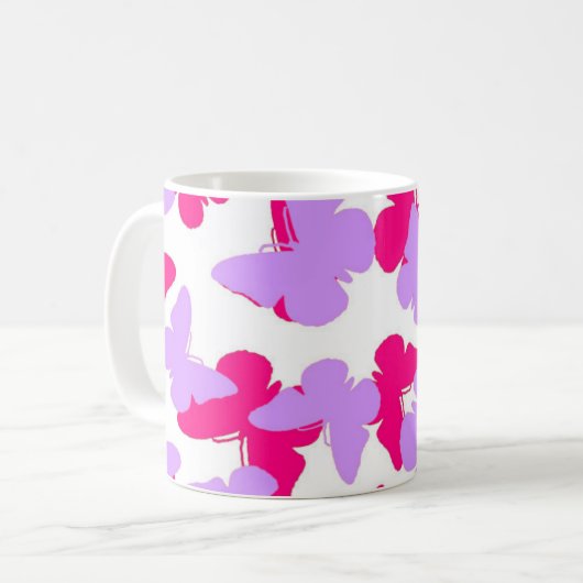 Überlagerte Schmetterlinge Kaffeetasse (Vorderseite Links)