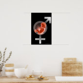 Überlagerter Fötus über männliche und weibliche Sy Poster (Küche)